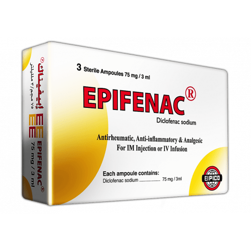 EPIFENAC 75 MG / 3 ML ( DICLOFENAC SODIUM ) IM / IV 3 AMPOULES